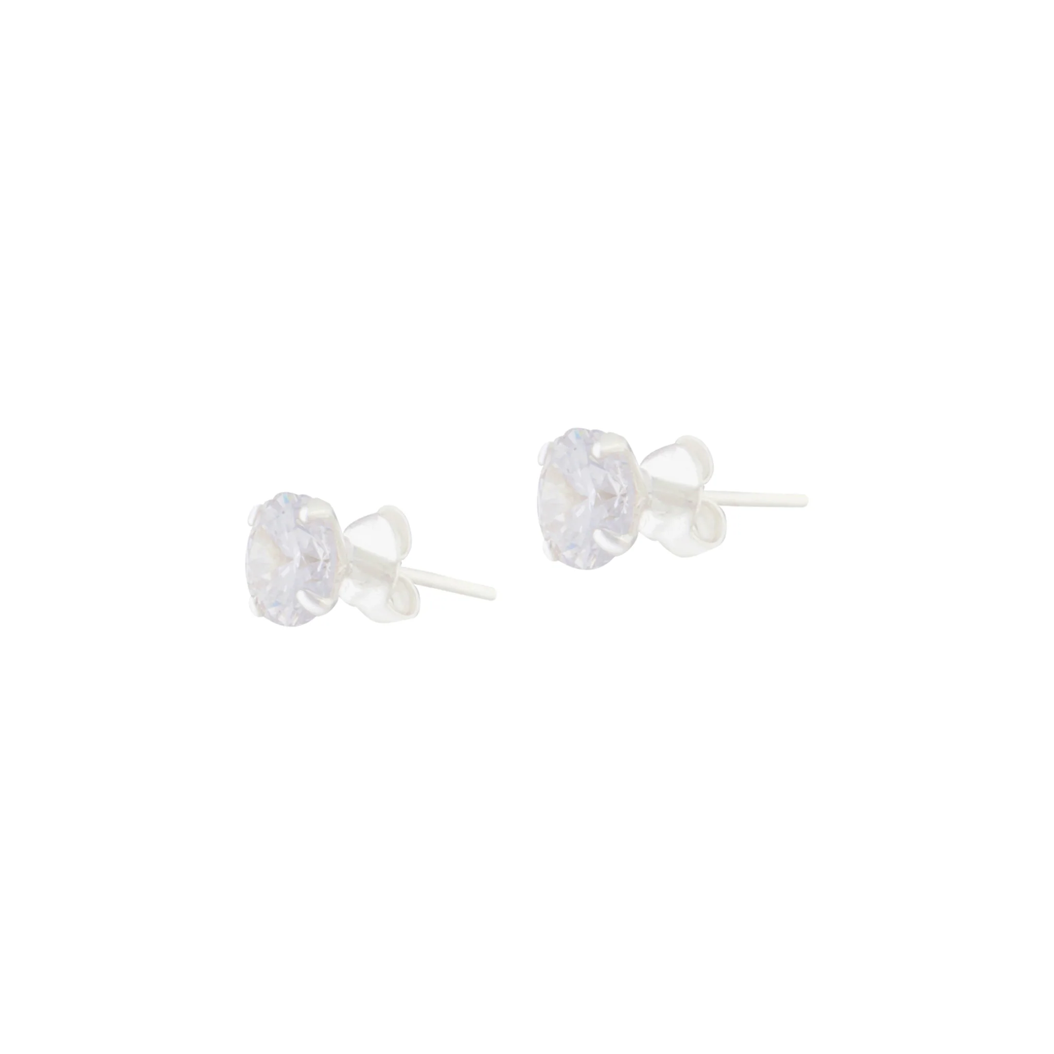 Sterling Silver 1 Carat Cubic Zirconia Stud - Image 4