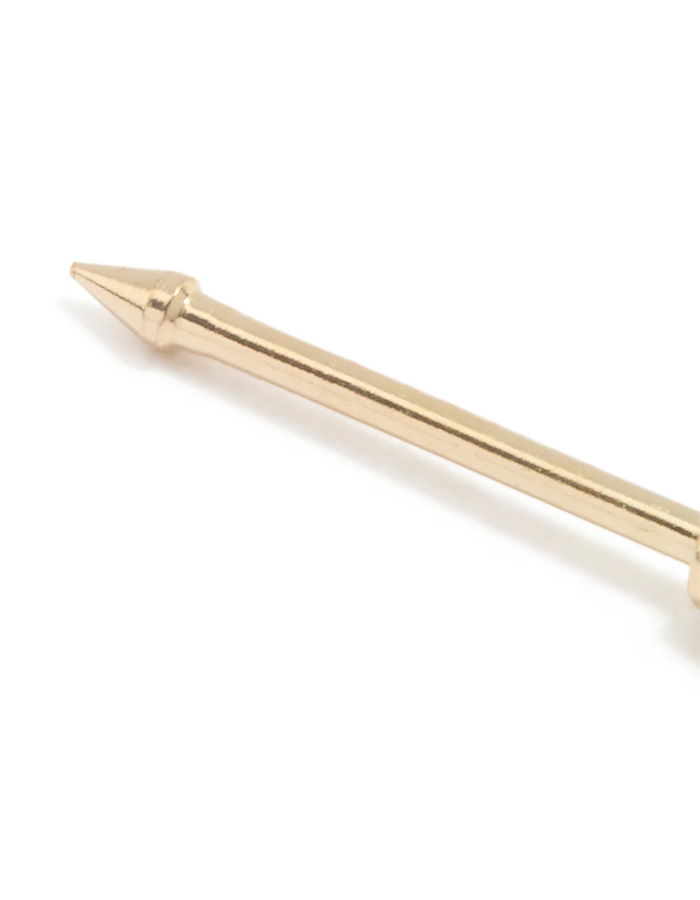 14K Solid Yellow Gold Cubic Zirconia Nose Piercing Stud - Image 3