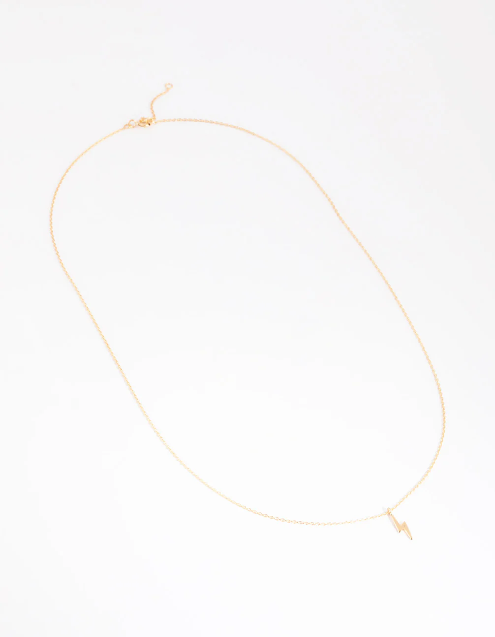 Gold Plated Sterling Silver Lightning Bolt Necklace - Image 2