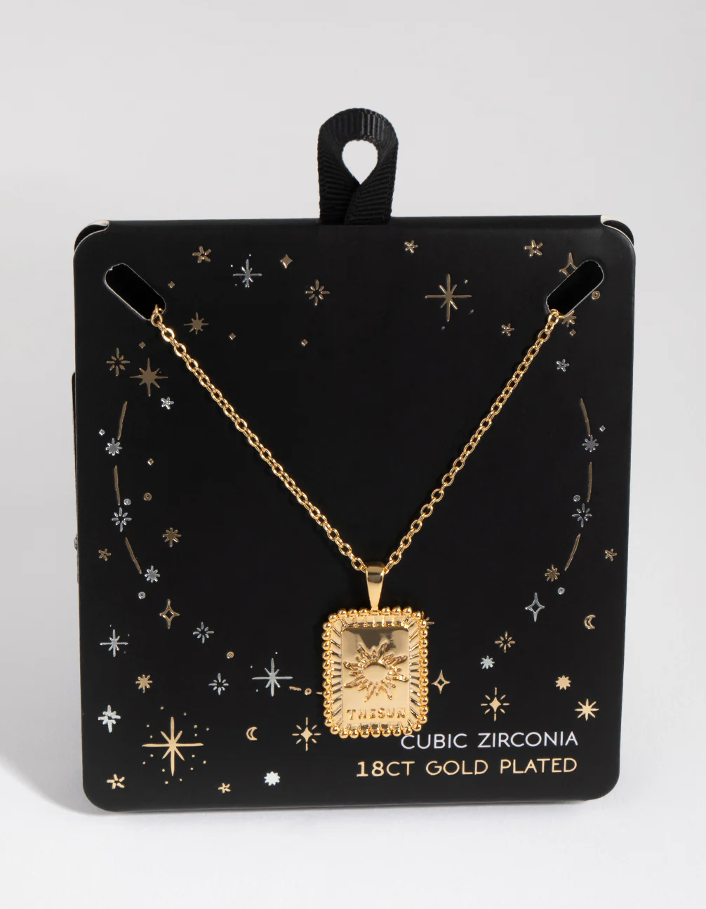 18ct Gold Plated Sun Card Necklace - Image 3