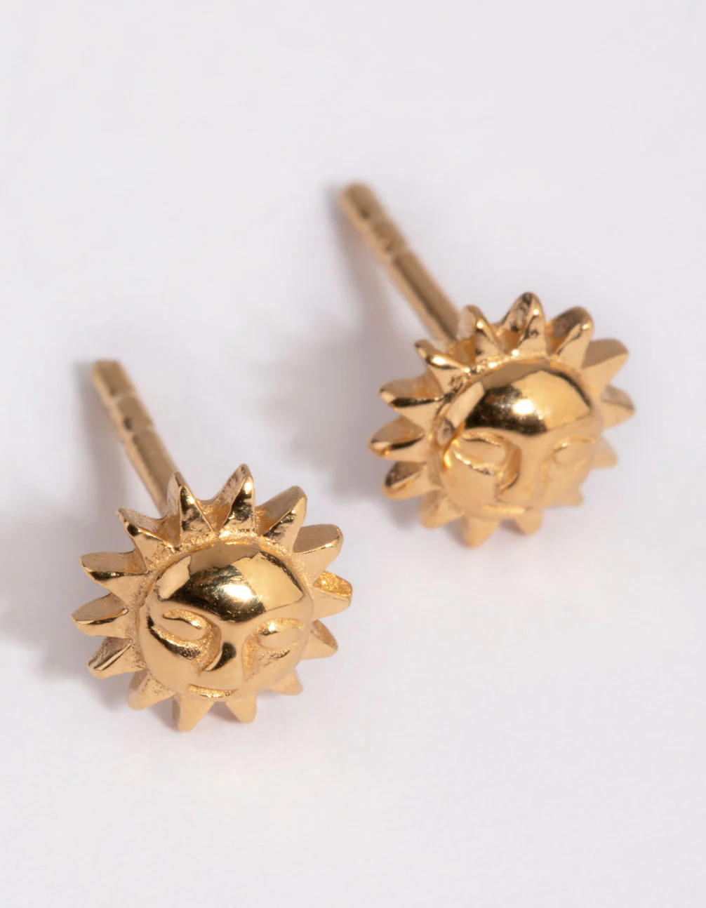 Gold Plated Sterling Silver Sun Stud & Huggie Earring Set - Image 3