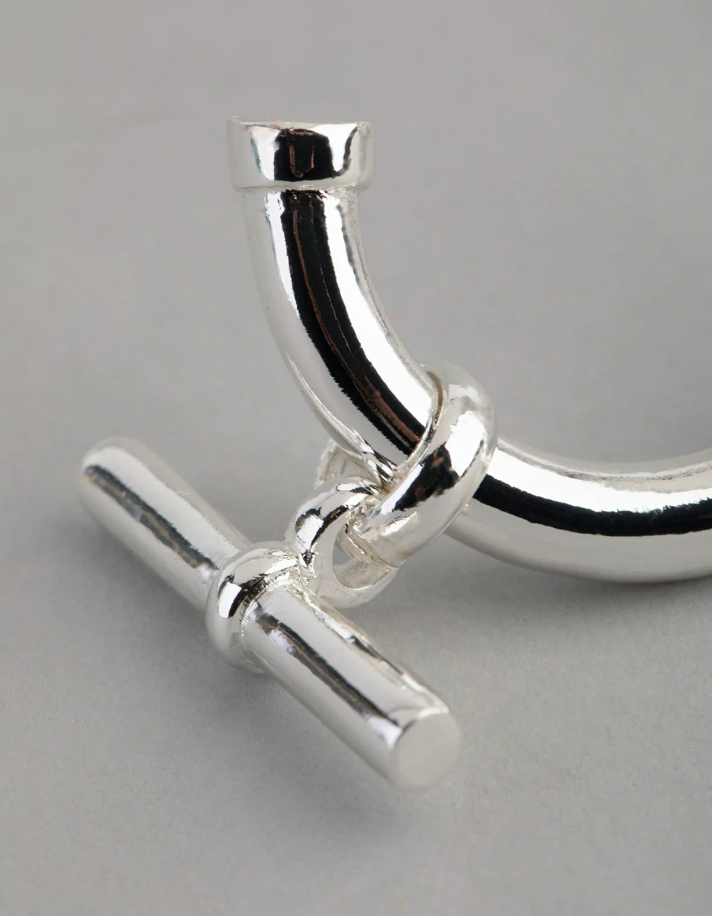 Silver Plated Brass Fob Hoop Earrings - Image 3