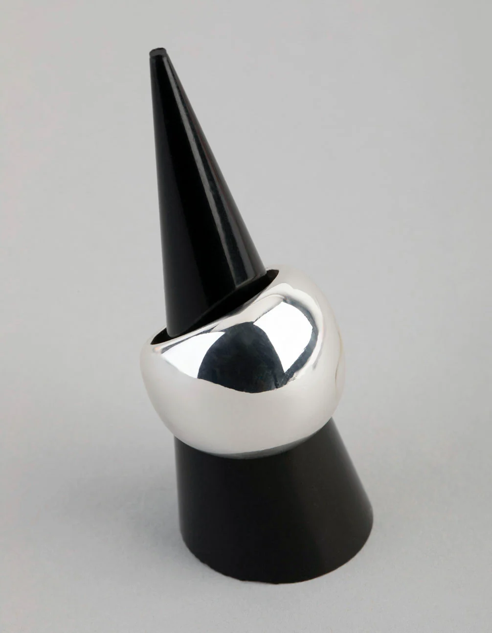 Silver Plated Brass Statement Rounded Ring - Image 2