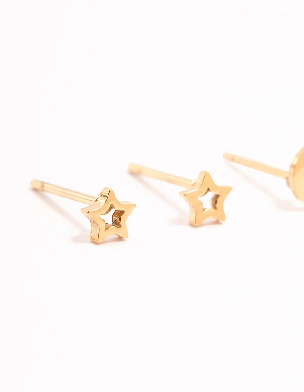Gold Plated Surgical Steel Celestial Stud Earring Set - Image 2
