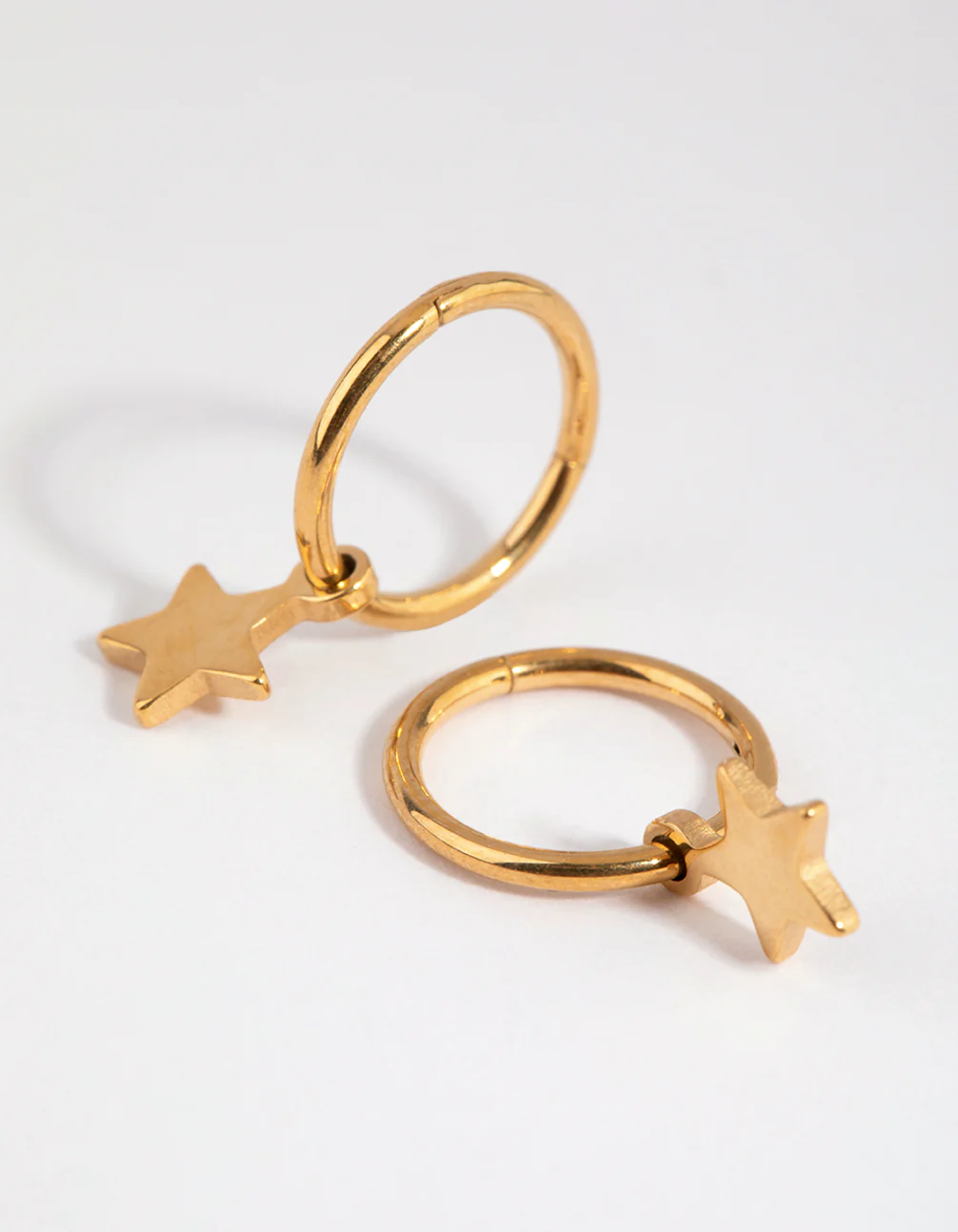 Gold Plated Surgical Steel Star Sleeper Earrings - Image 3