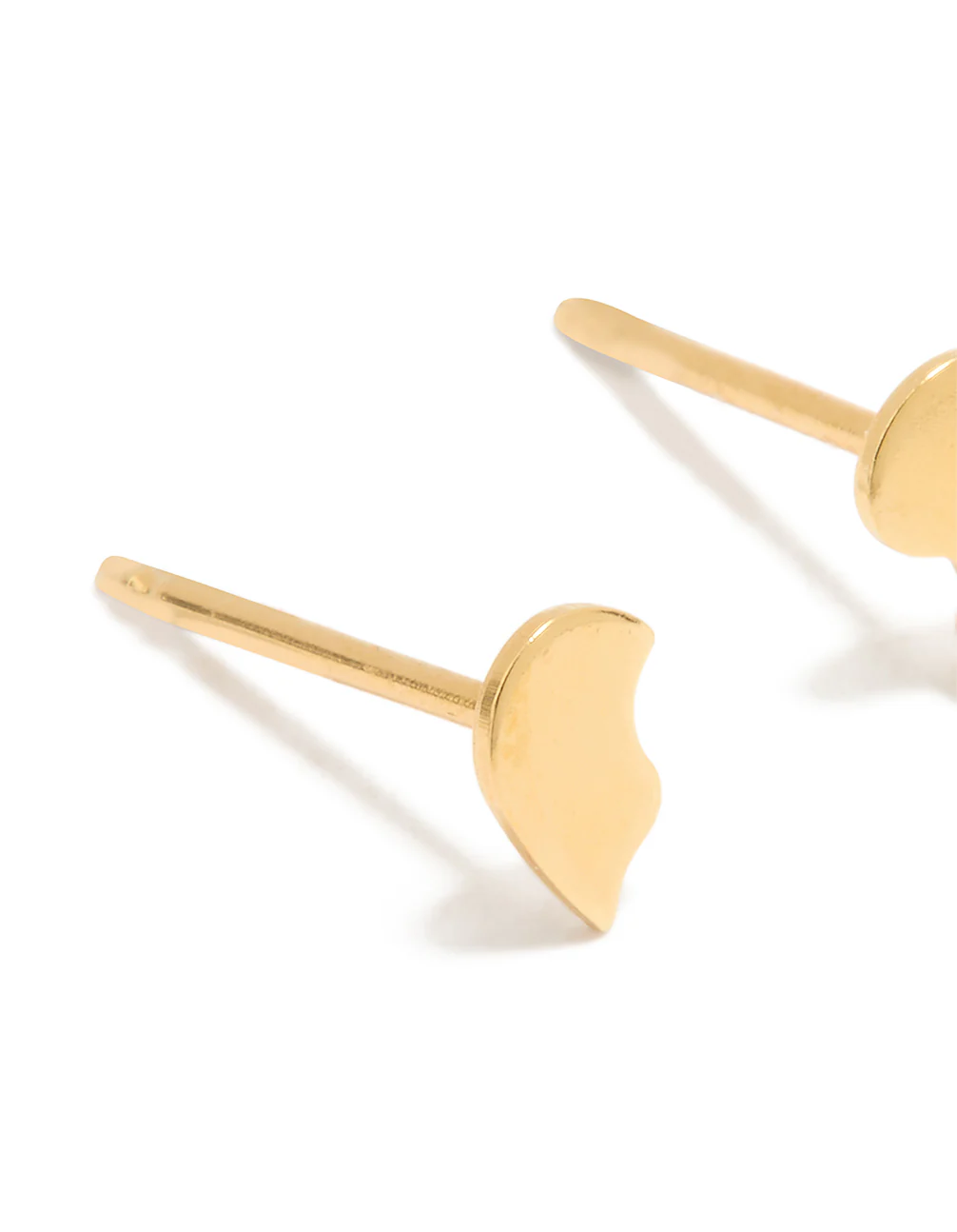 24K Gold Plated Surgical Stainless Steel BFF Heart Piercing Stud - Image 2