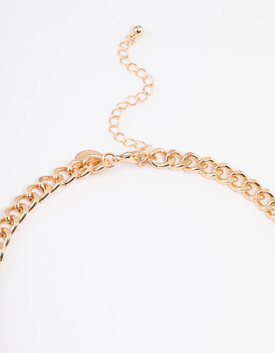 Gold Classic Curb Chain Necklace - Image 3