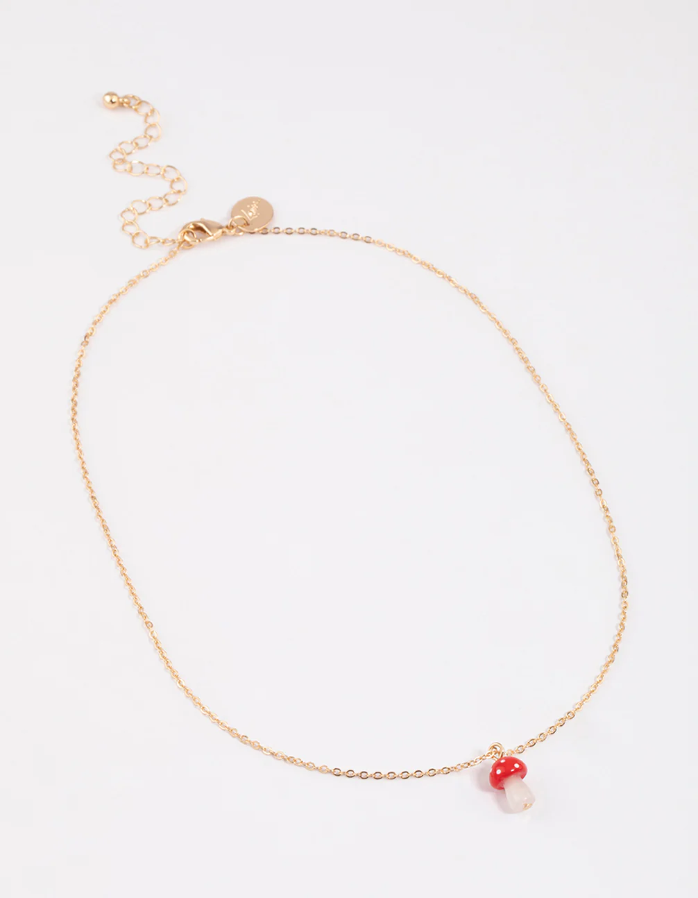 Gold Mushroom Pendant Necklace - Image 2