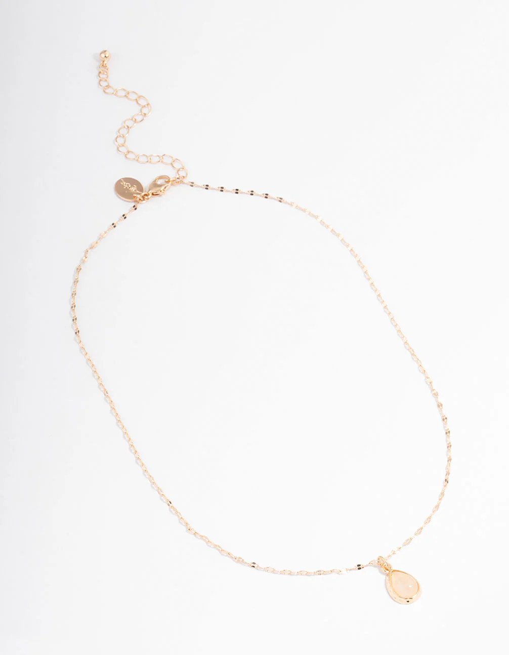 Gold Semi Precious Pear Necklace - Image 2