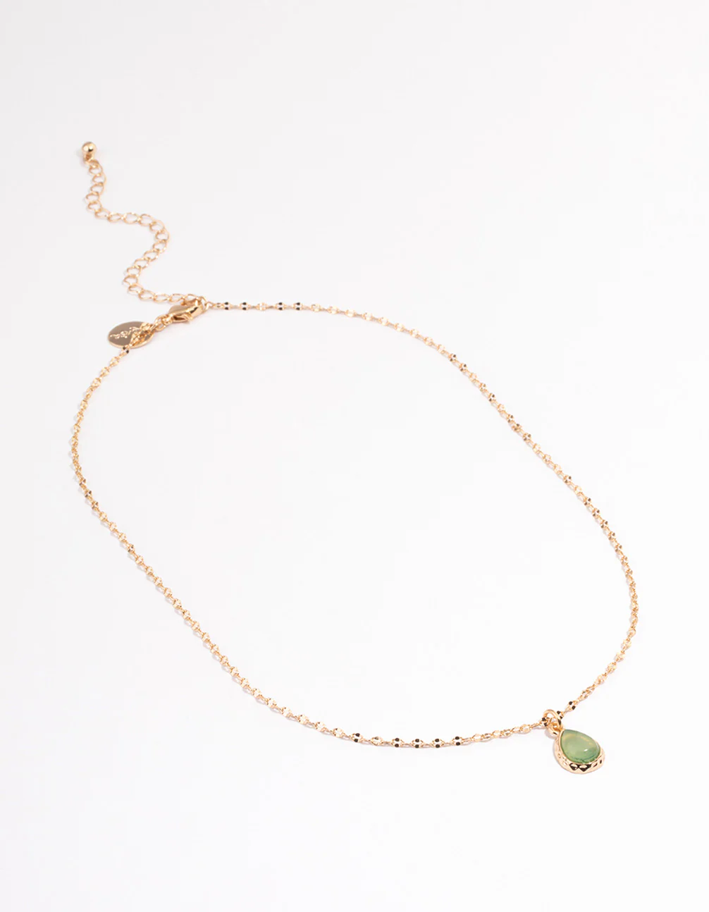 Gold Semi Precious Pear Necklace - Image 2