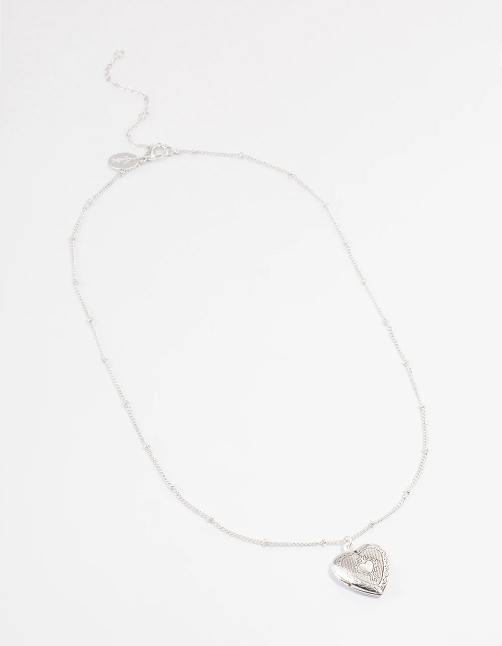 Silver Heart Locket Necklace - Image 2