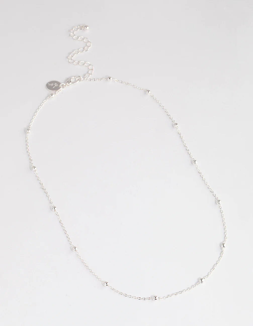 Silver Station Bead Chain Necklace - Image 2