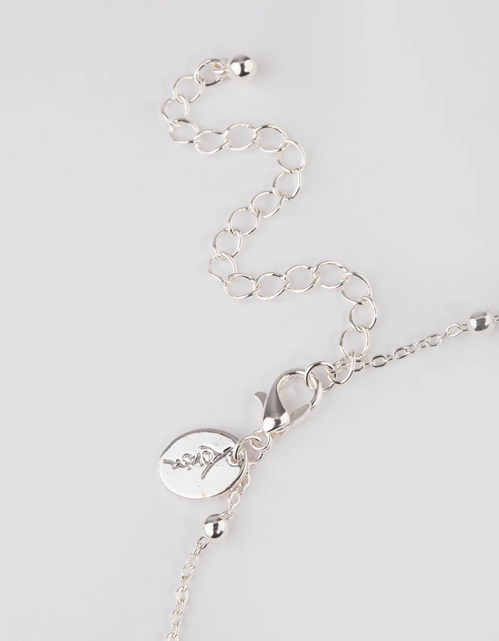 Silver Station Bead Chain Necklace - Image 3