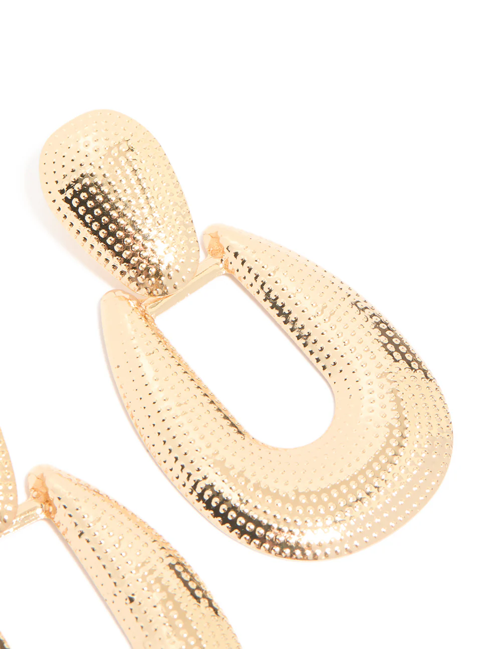 Gold Dot Textured & Drop Earrings - Image 4