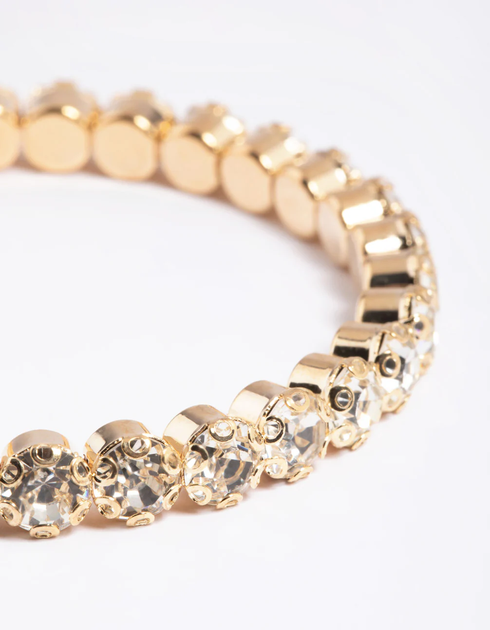 Gold Round Diamante Open Wrist Cuff - Image 2