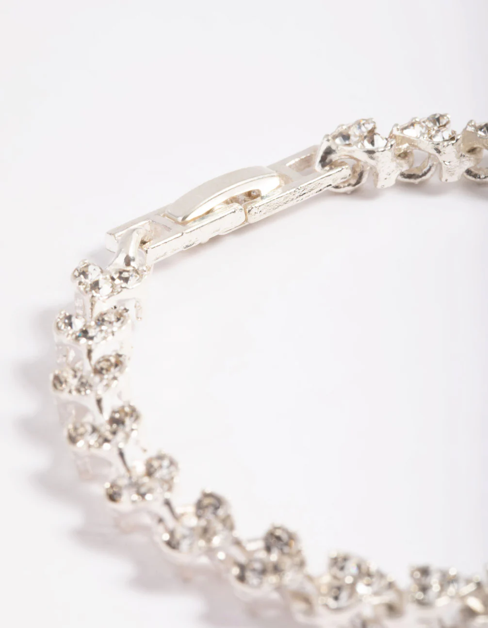 Silver Diamante Heart Clasp Bracelet - Image 2