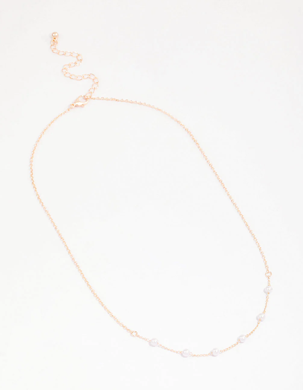 Rose Gold Dainty Pearl Necklace - Image 3