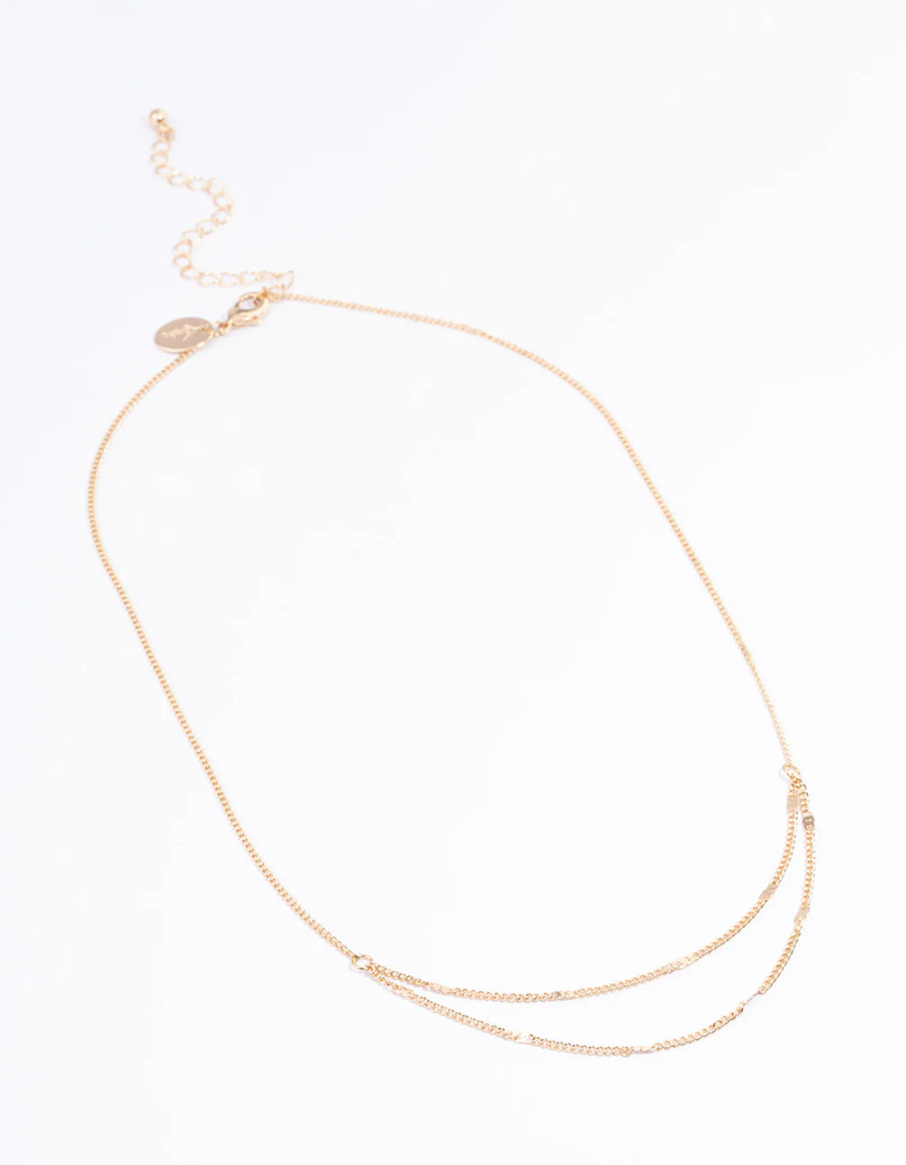 Gold Clamped Cable Double Necklace - Image 2