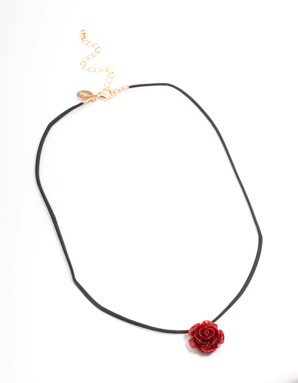 Gold Cord Rose Acrylic Short Necklace - Image 2