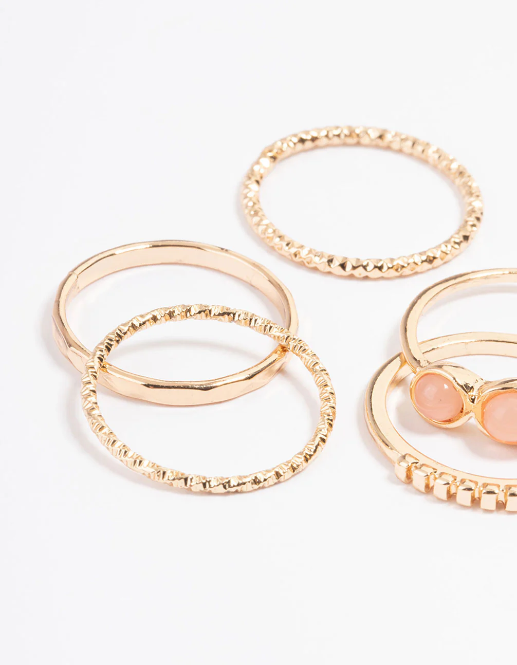 Gold Mix Stone Ring 6-Pack - Image 2