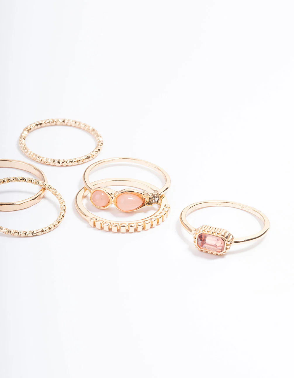 Gold Mix Stone Ring 6-Pack - Image 3