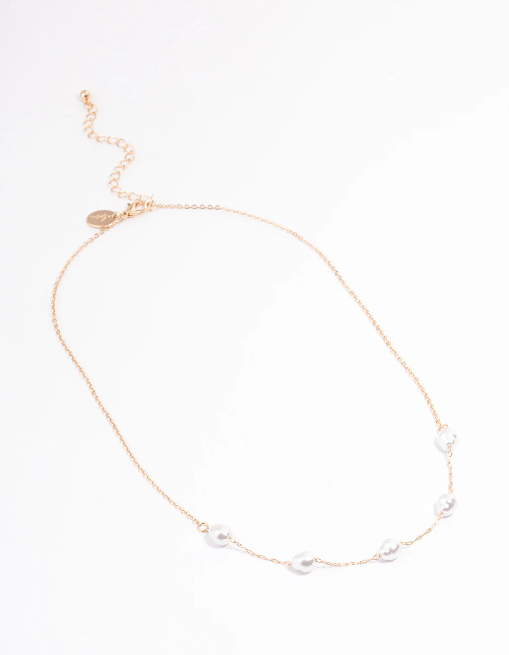 Gold Organic Pearl & Bead Necklace - Image 2