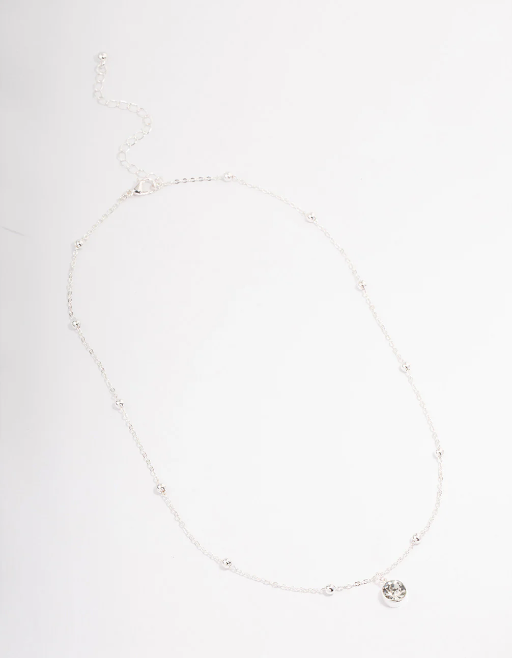 Silver Diamante Satelite Chain Necklace - Image 2