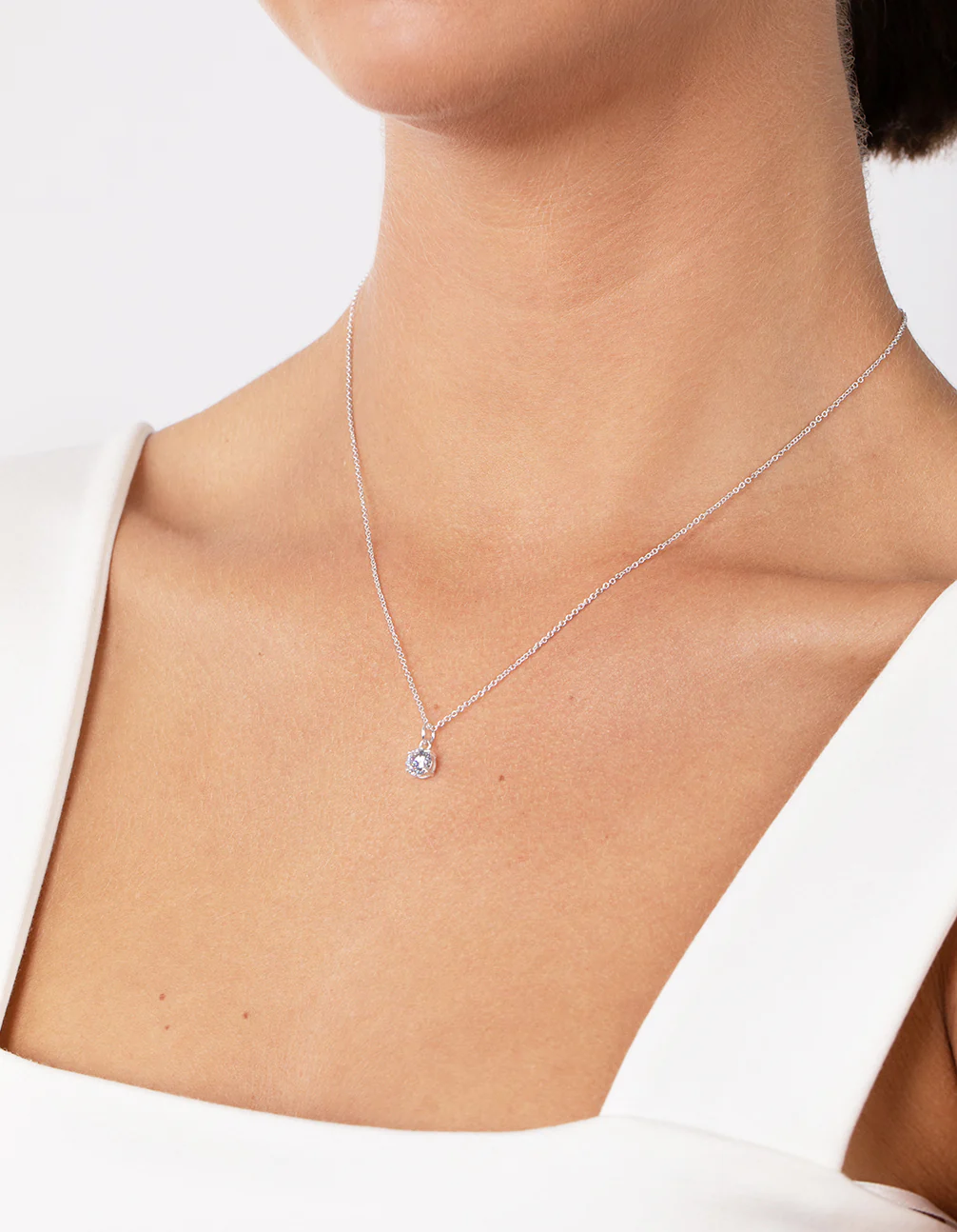 Sterling Silver Cubic Zirconia Necklace - Image 3