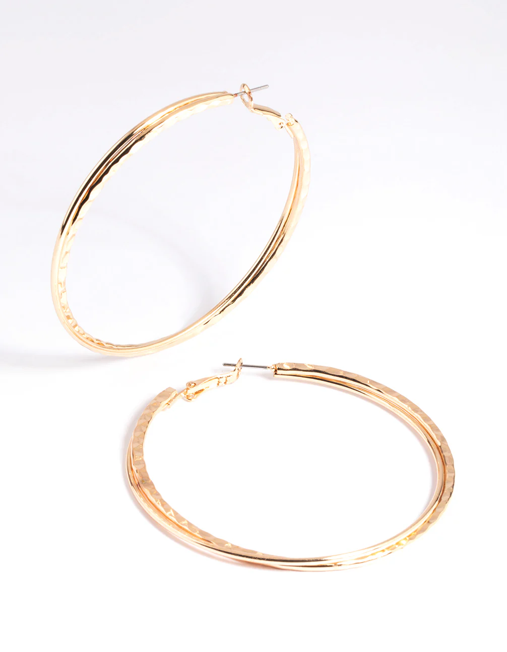 Gold Long Hoop Earrings - Image 3