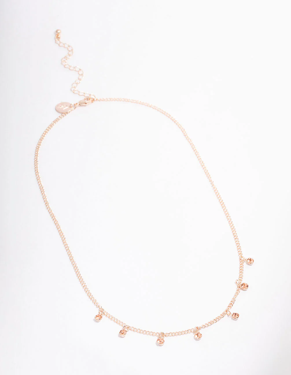 Rose Gold Alternate Diamante Necklace - Image 2