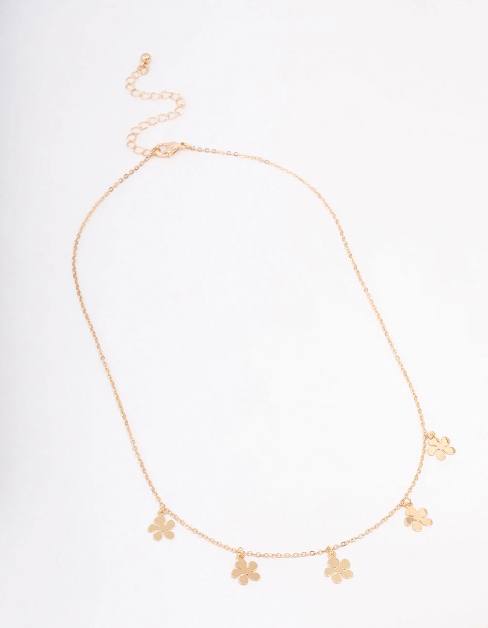 Gold Clean Flower Droplet Necklace - Image 2