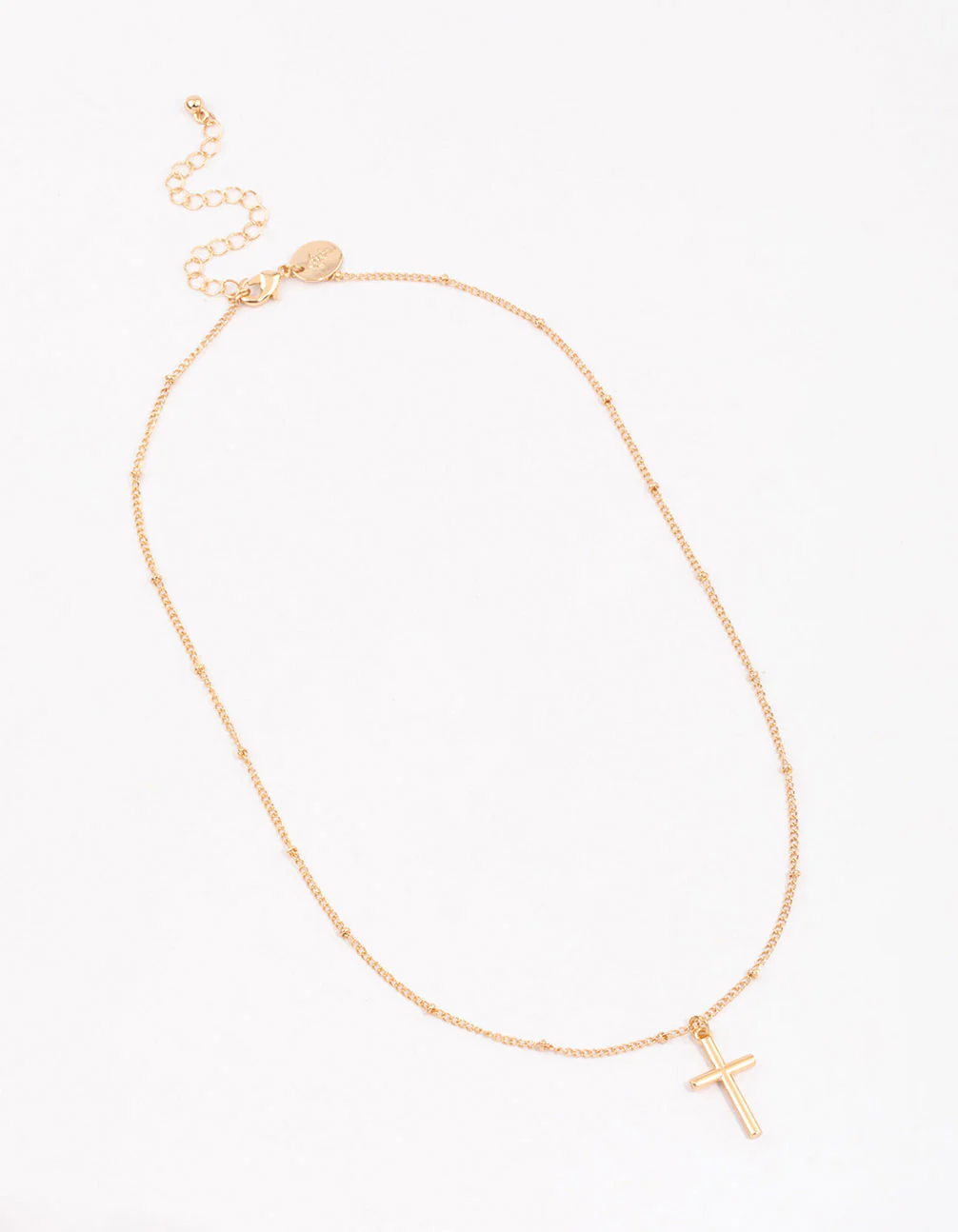 Gold Classic Cross Ball Chain Necklace - Image 2