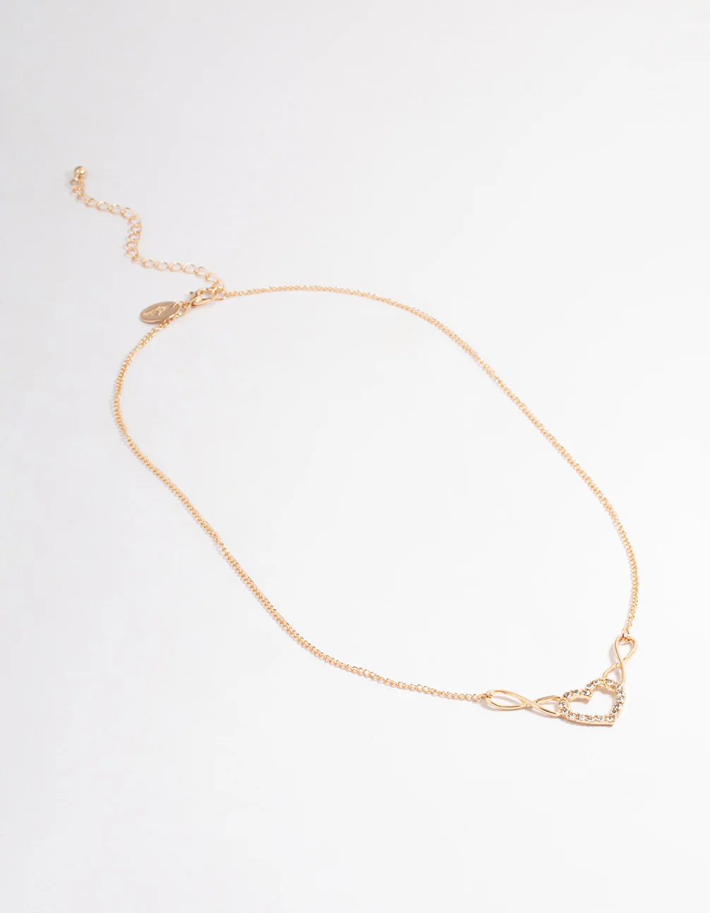 Gold Double Infinity Heart Necklace - Image 2