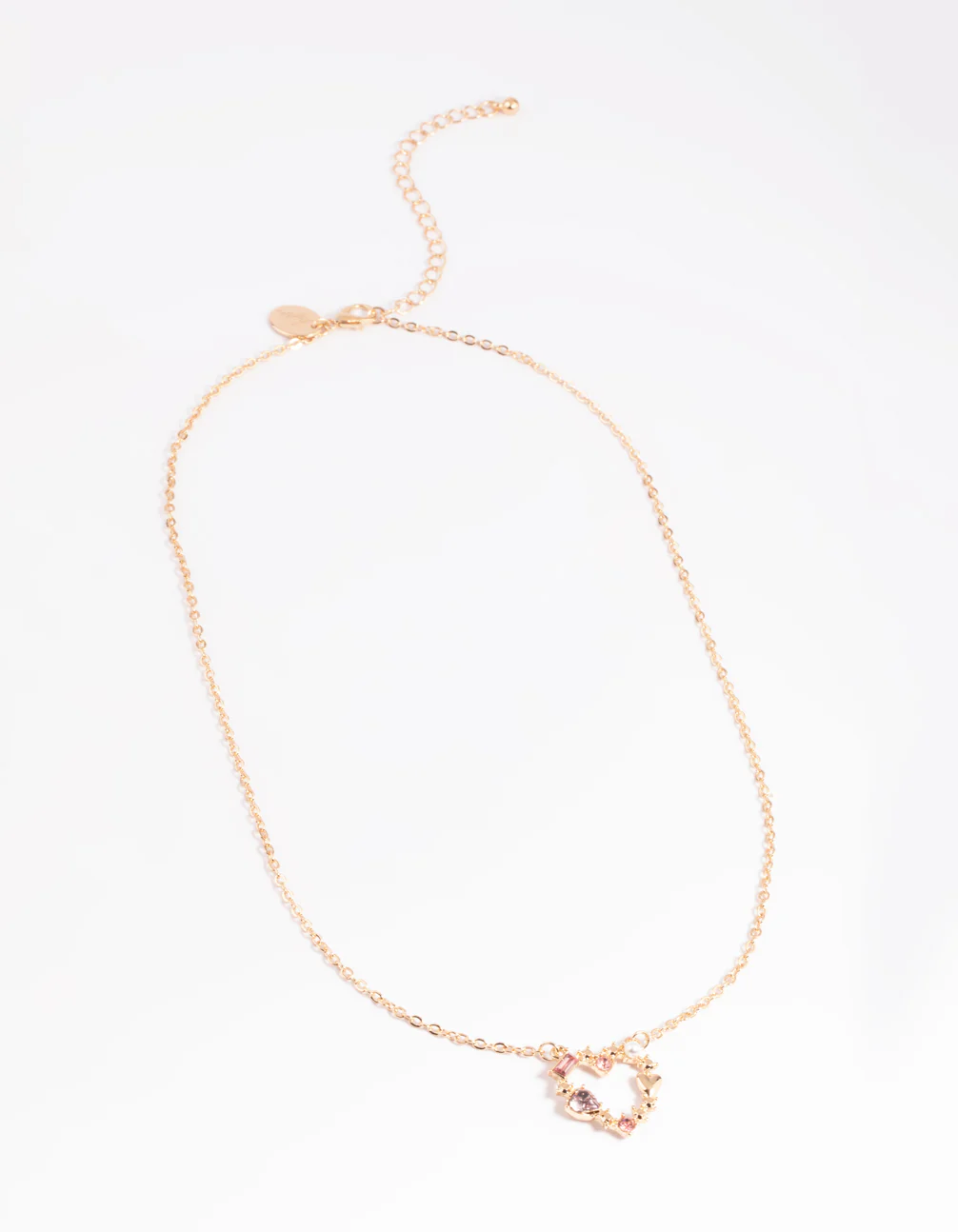 Pink & Pearl Heart Necklace - Image 2