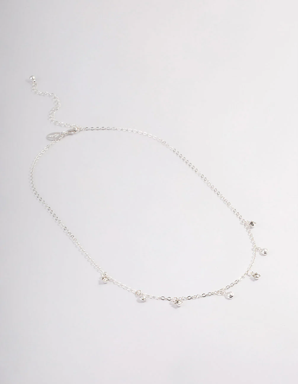 Silver Droplet Diamante & Pearl Necklace - Image 2