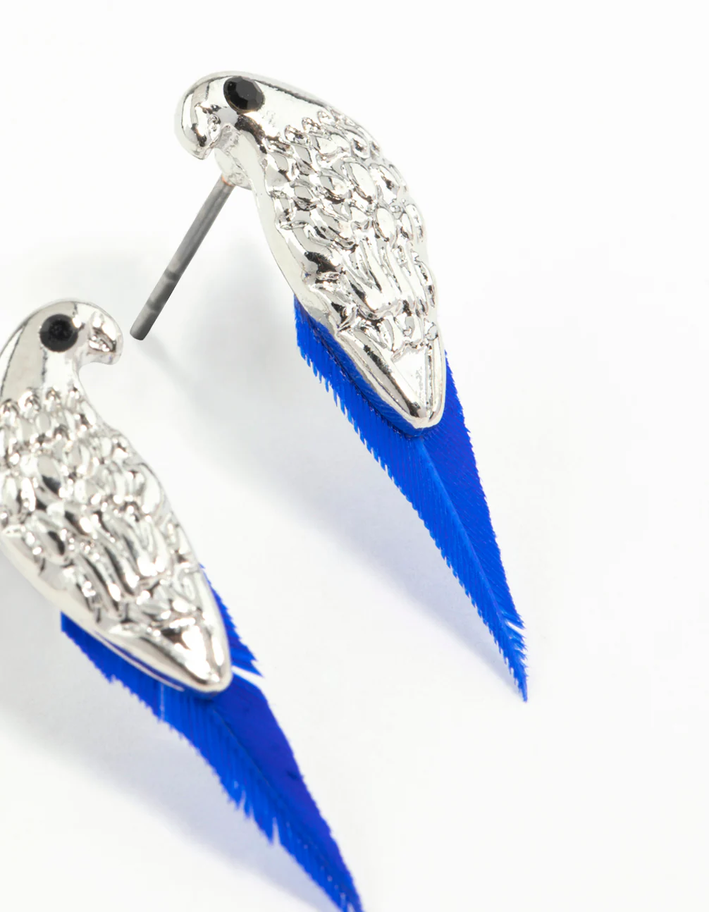 Mini Bird Blue Feather Stud Earrings - Image 7