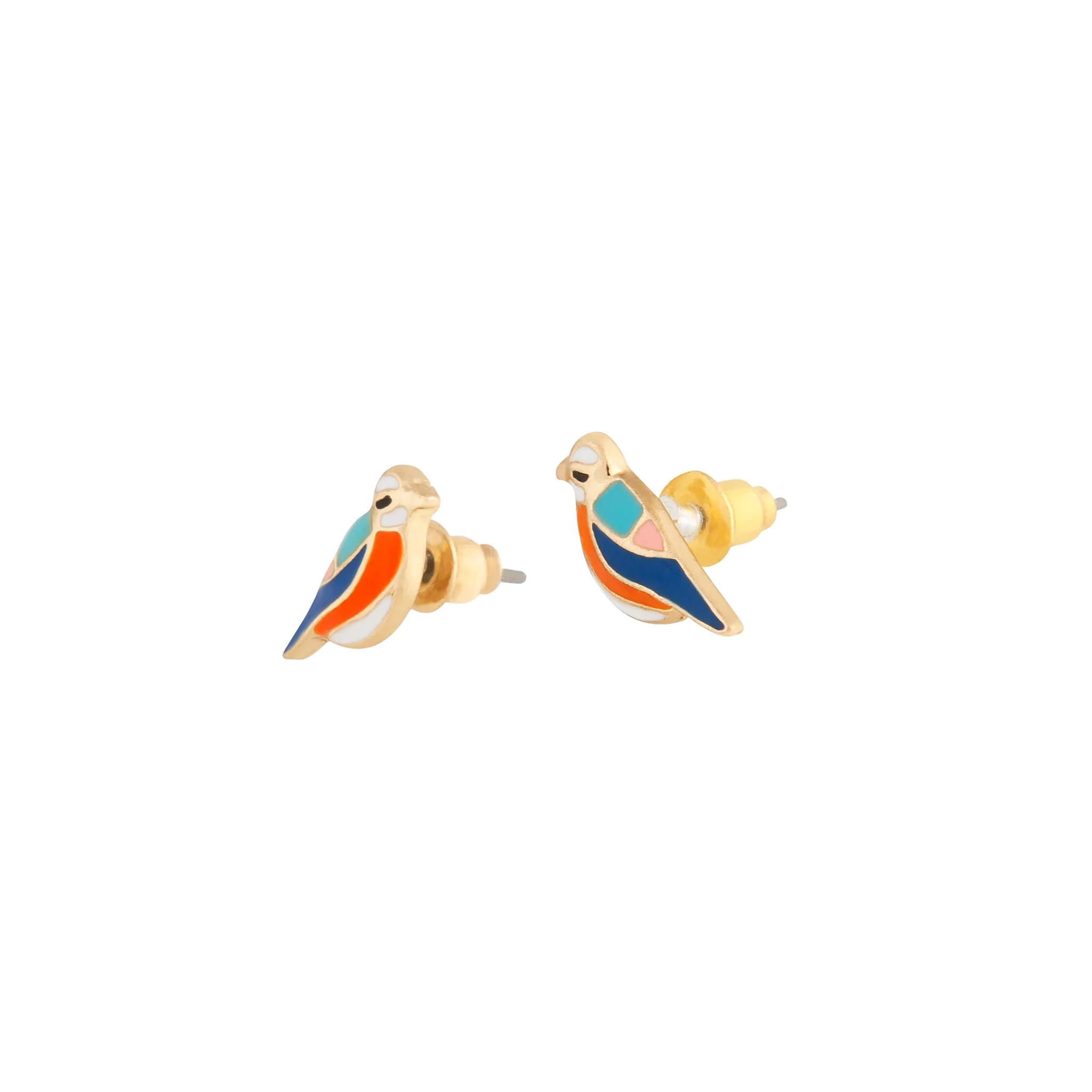 Mini Multicoloured Bird Stud Earrings - Image 2