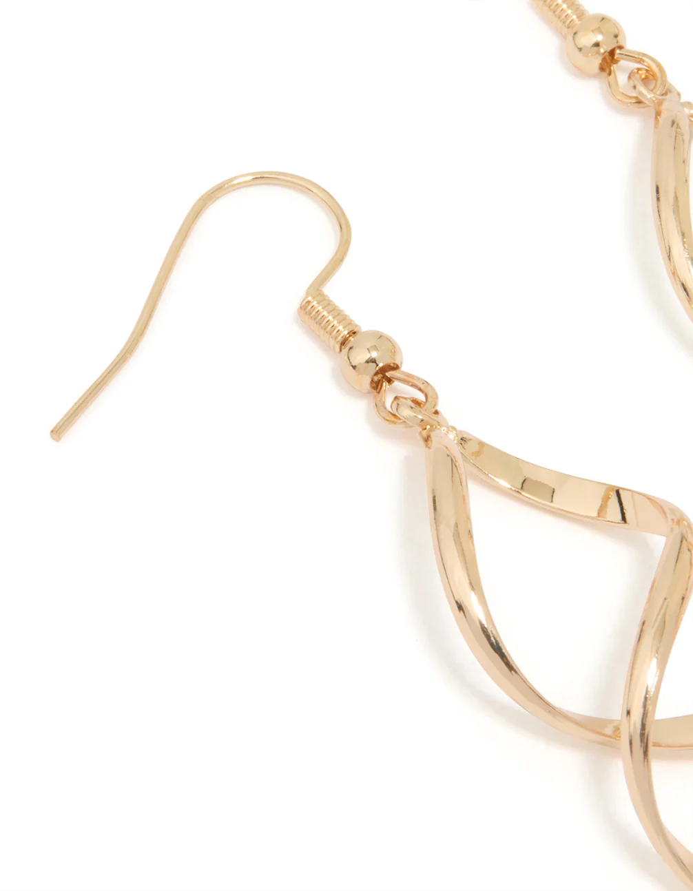 Gold Wave Drop Earrings - Image 4