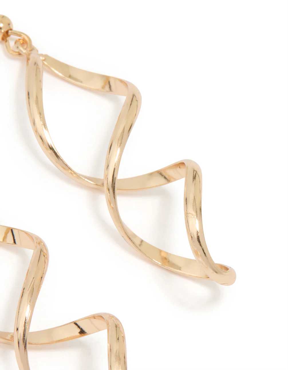 Gold Wave Drop Earrings - Image 5