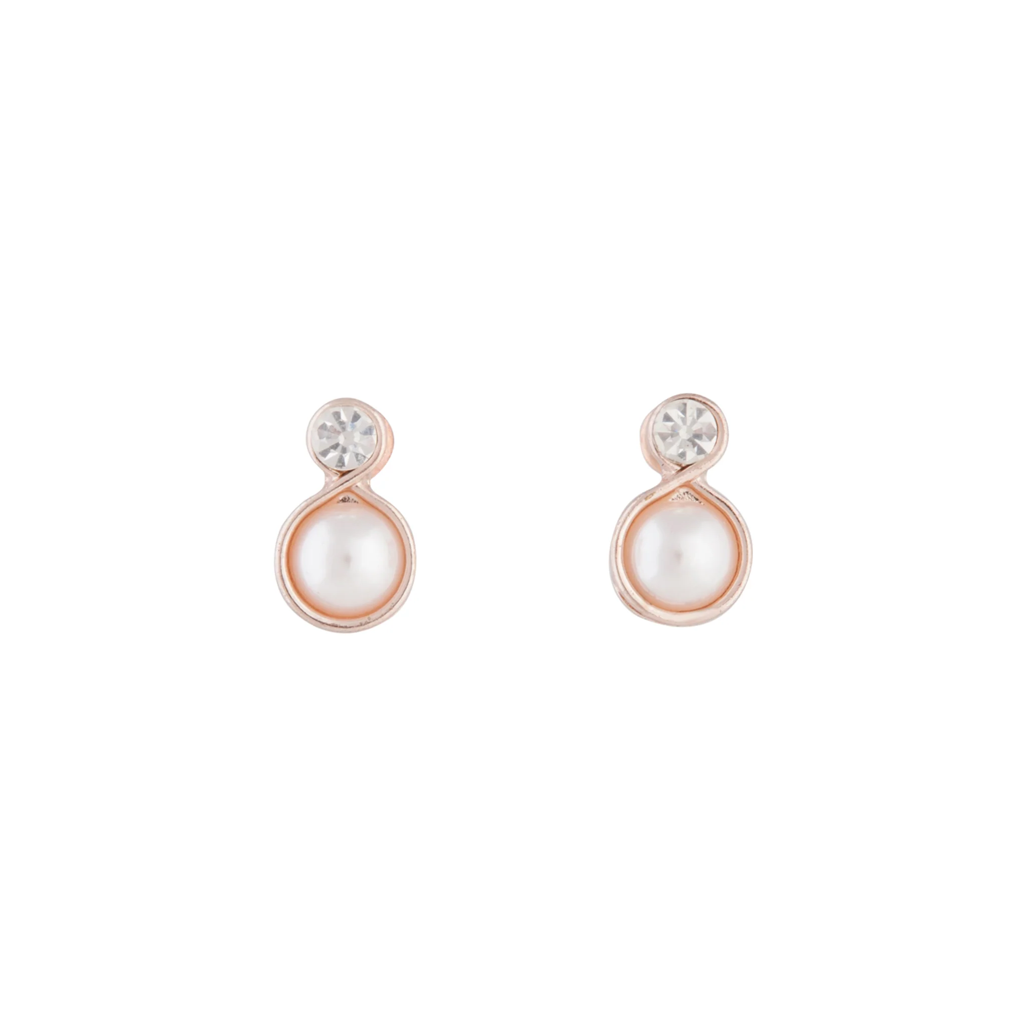 Rose Gold 70's Diamante Flower Stud Earrings - Image 2