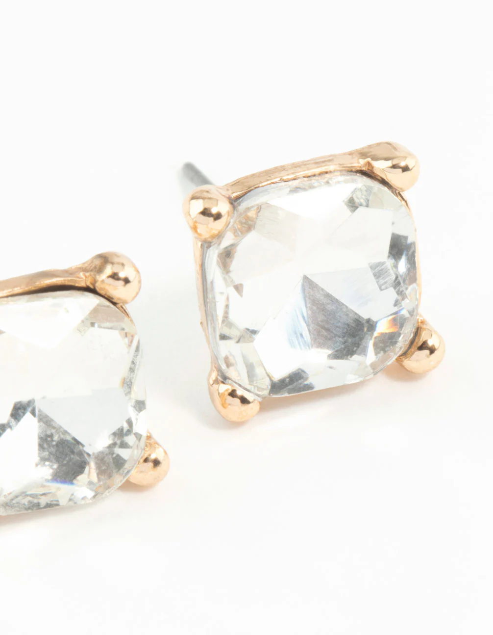 Square Diamante Set Stud Earrings - Image 3