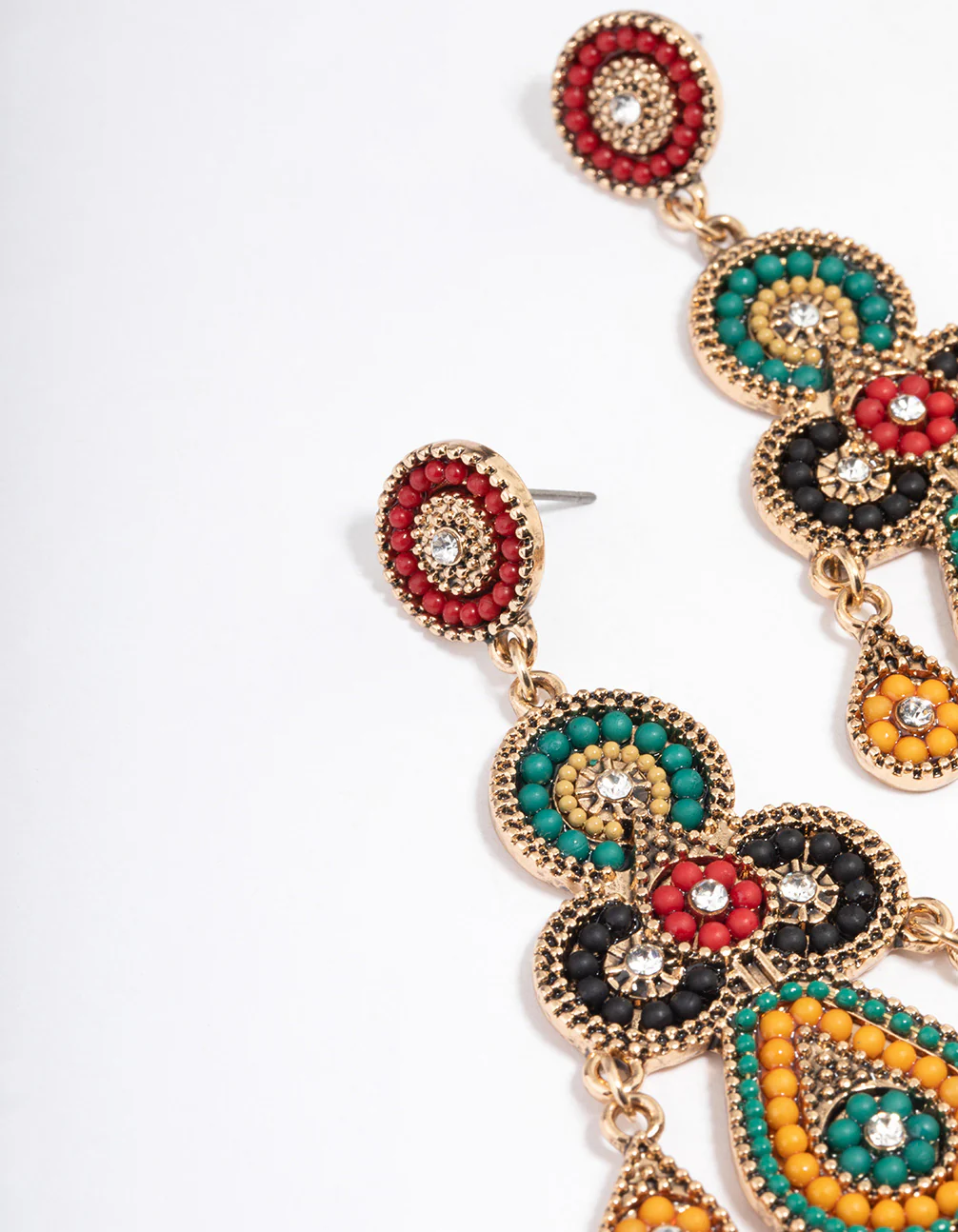 Antique Gold Bead Earrings - Image 2