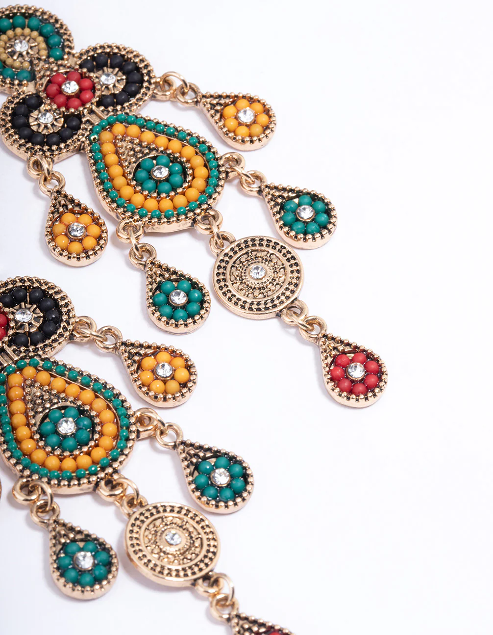 Antique Gold Bead Earrings - Image 3