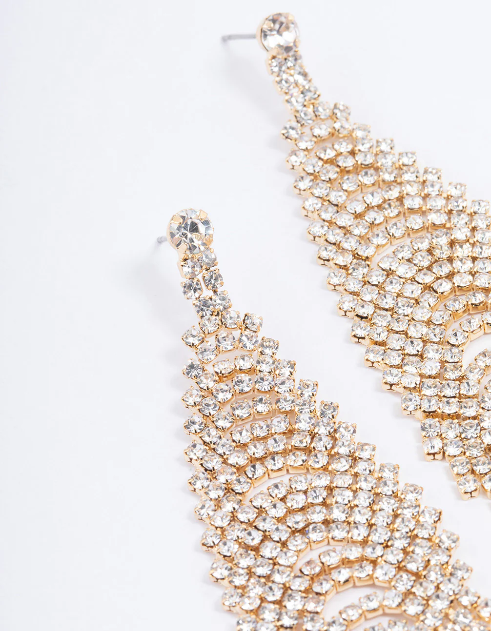 Gold Chain Waterfall Earrings - Image 2