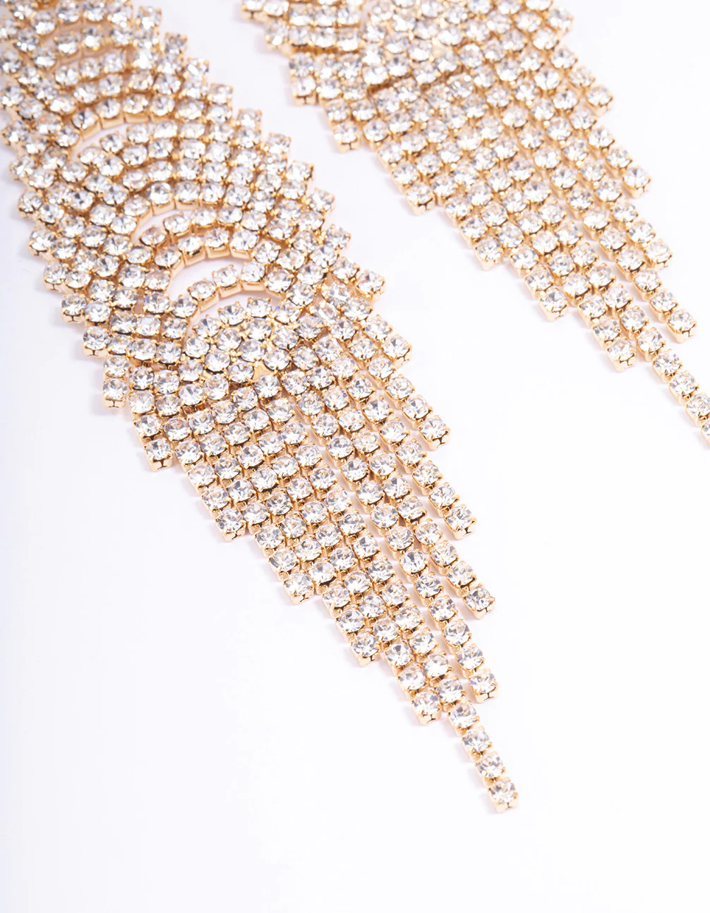Gold Chain Waterfall Earrings - Image 3