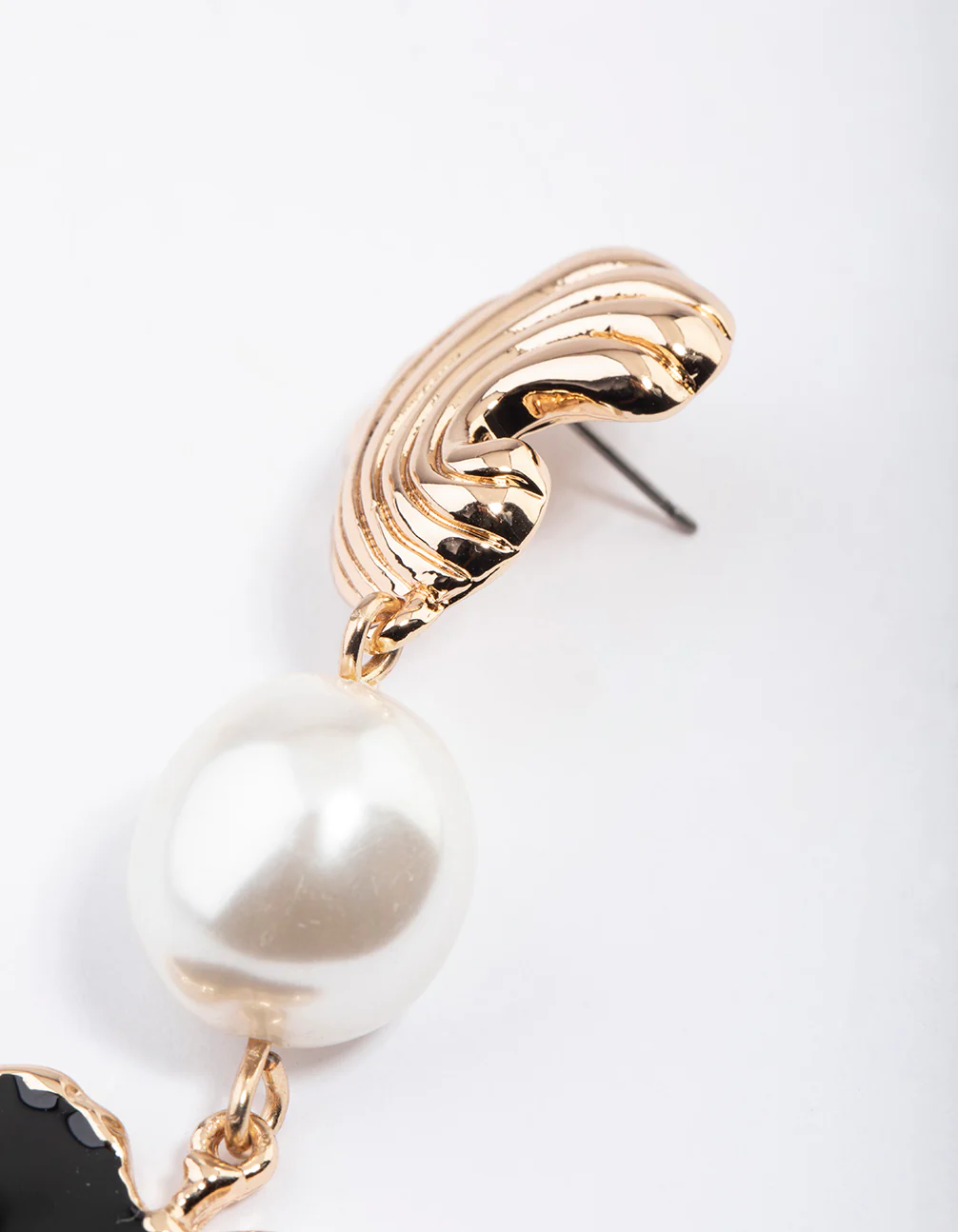 Gold Heart Drop Earrings - Image 2