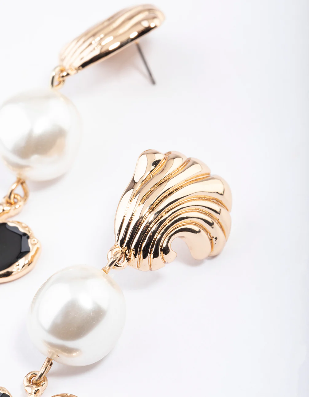 Gold Heart Drop Earrings - Image 3