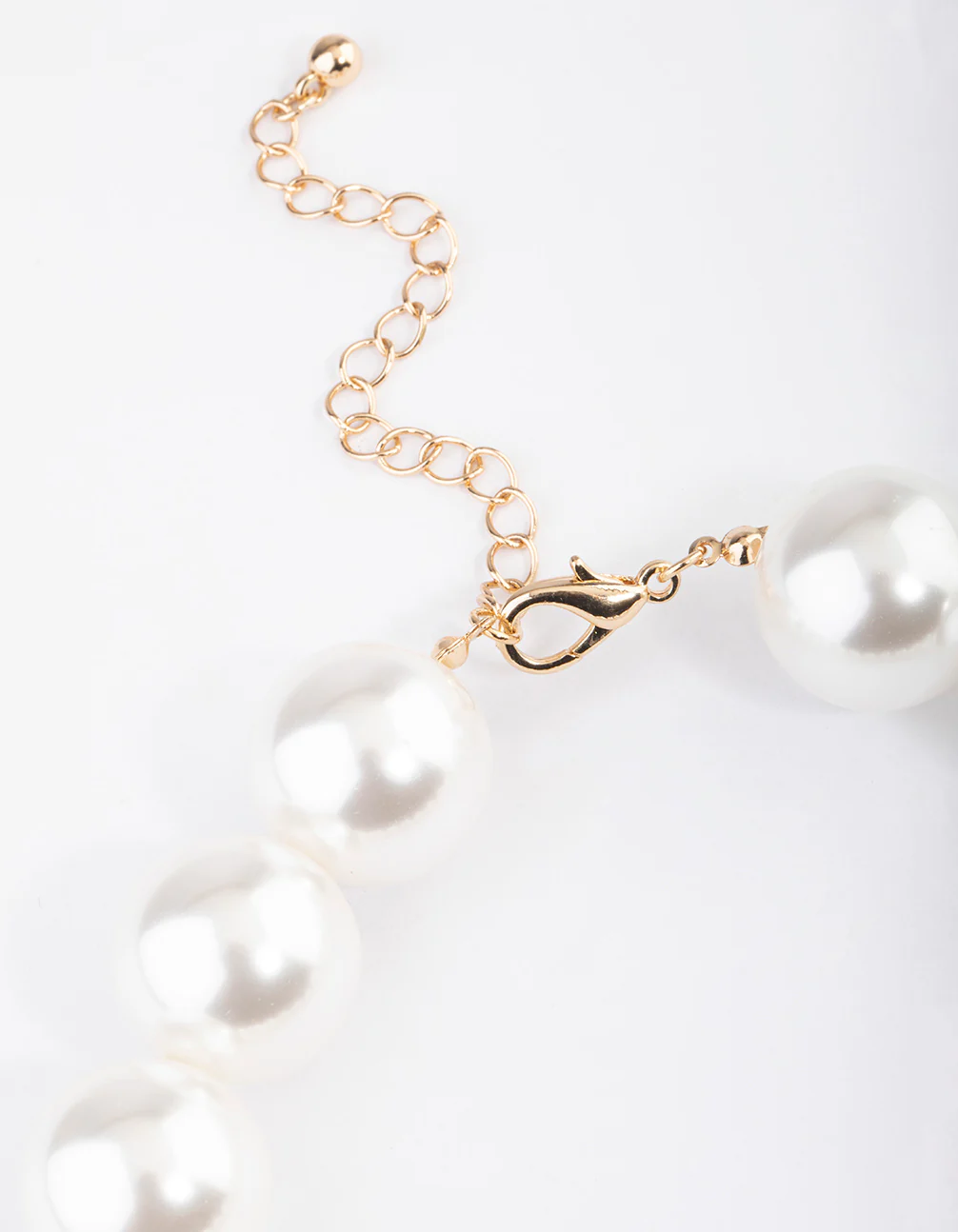 Gold Oversized Pearl Ball Necklace - Image 3