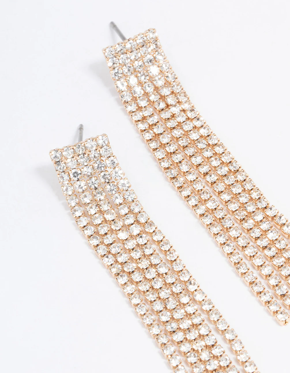 Straight Five Strand Drop Earrings - Image 2