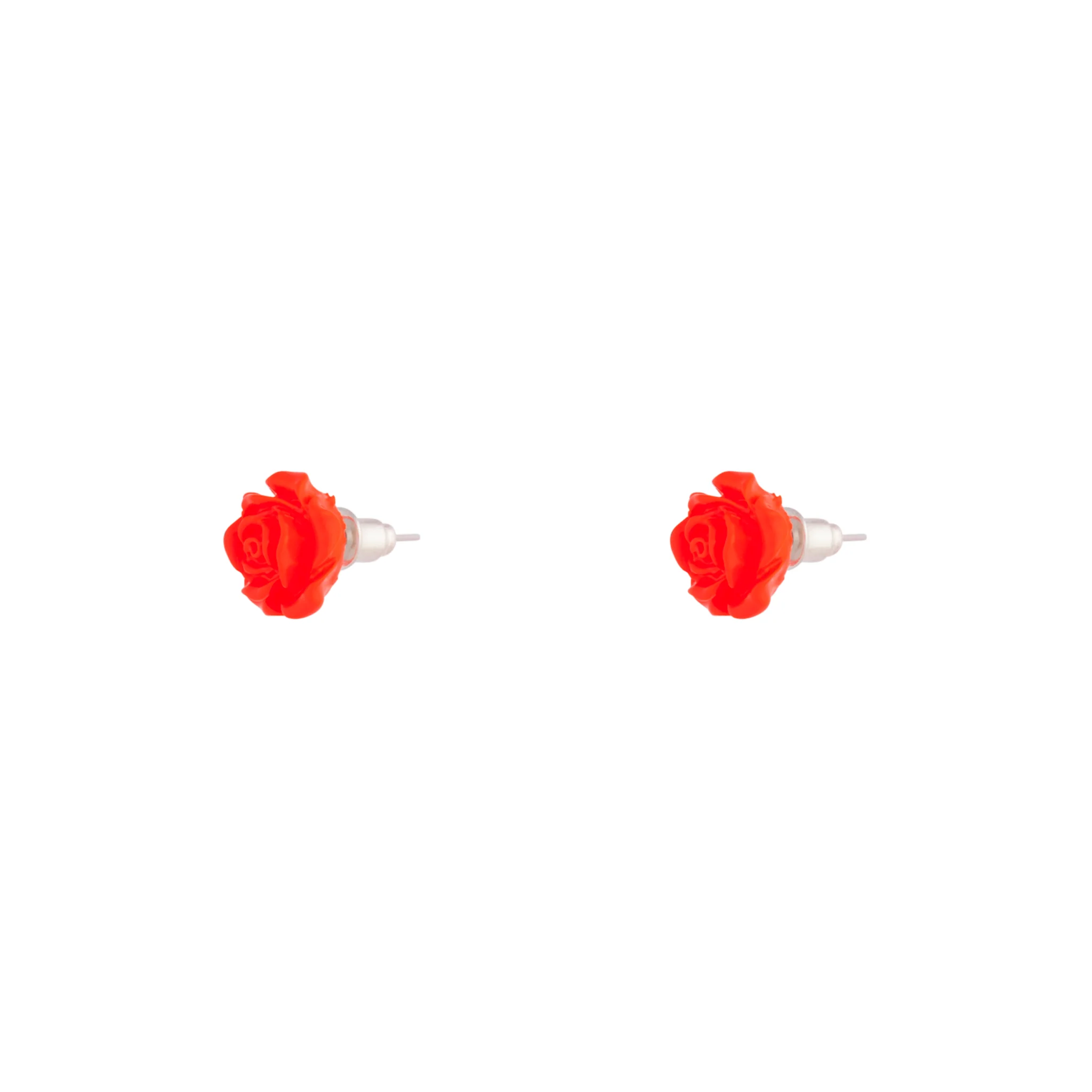 Acrylic Pop Orange Rose Stud - Image 2
